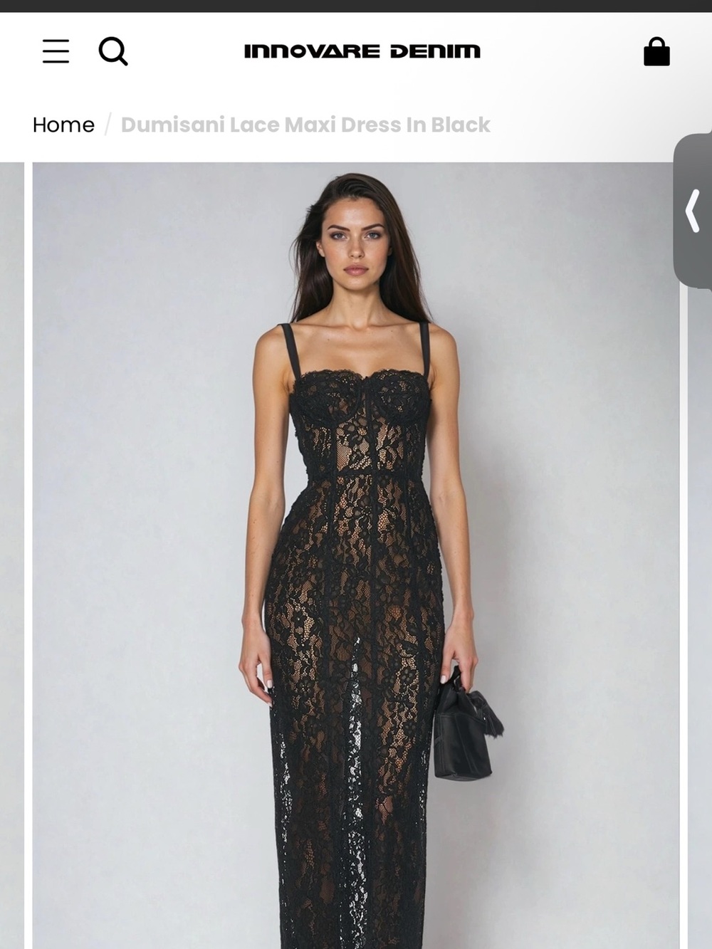 Elegant Black Lace Maxi Dress with Sheer Overlay